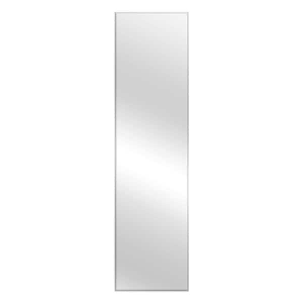 Glacier Bay 18 in. W x 68 in. H Frameless Rectangular Flush Mount;Beveled Edge Bathroom Vanity Mirror in Silver
