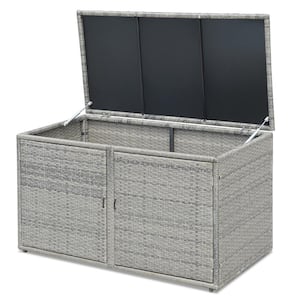 45 in. W x 23.5 in. D x 25.5 in. H 88 Gal. Gray Ratton Outdoor Storage Cabinet