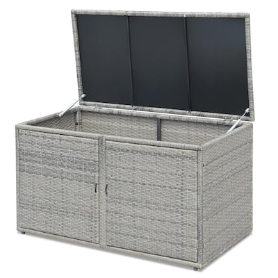 55.10 in. W x 20 in. D x 63.80 in. H Natural Wood Outdoor Storage Cabinet  with Double Lockable Doors