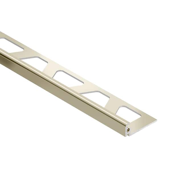 Schluter Jolly Polished Nickel Anodized Aluminum 0.375 in. x 98.5 in. Metal L-Angle Tile Edge Trim