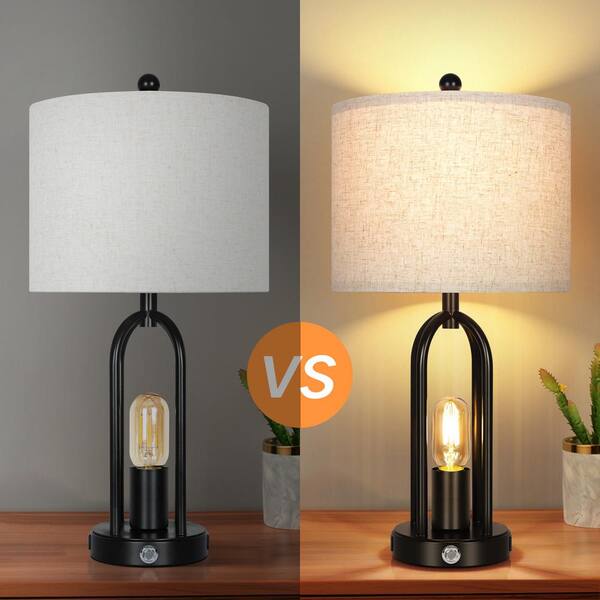 Traditional Table Lamp Set Of 2, Rustic Farmhouse Bedside Lamps Nightstand Lamps With 3-Color Temperature LED Bulbs - Bed Bath & Beyond - 42459865