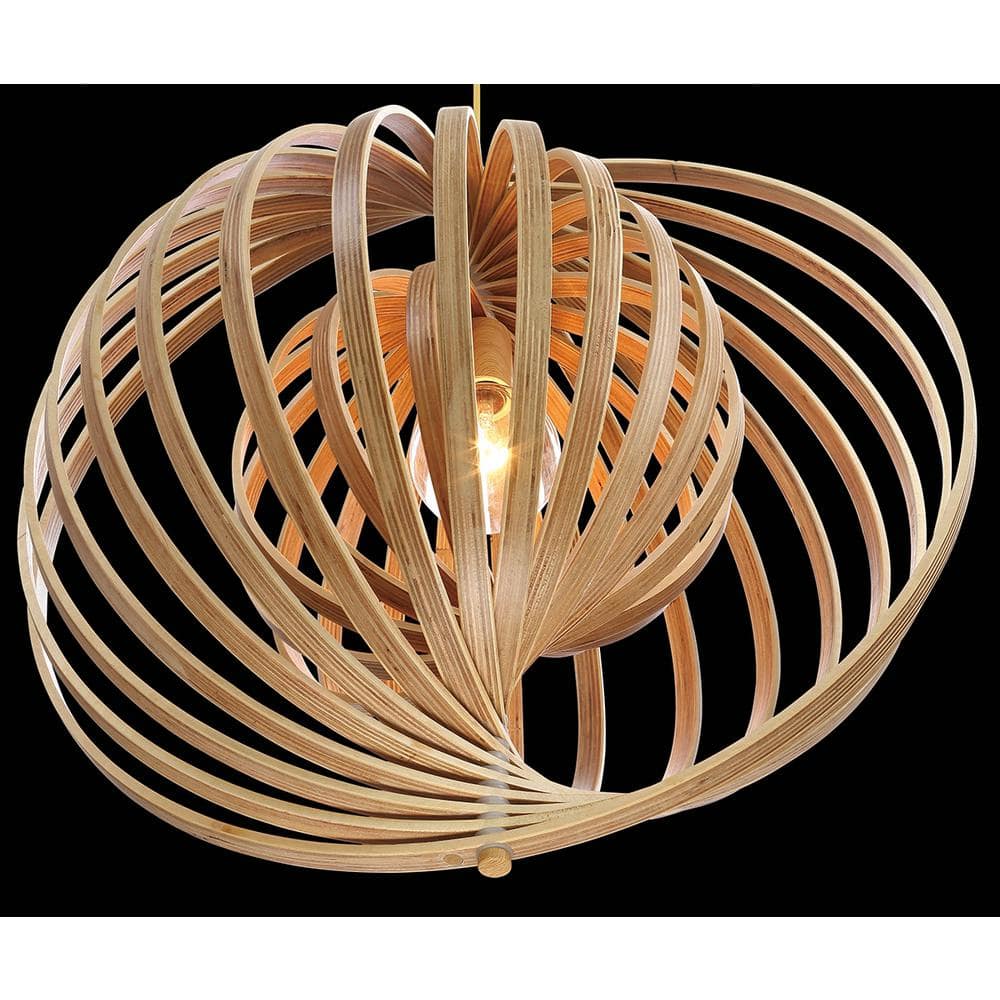 Abruzzo 19" Natural Wood Globe Pendant Light