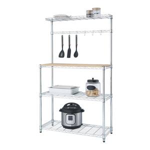 Chrome 4-Tier Steel Wire Shelving Unit (14 in. W x 61 in. H x 36 in. D)