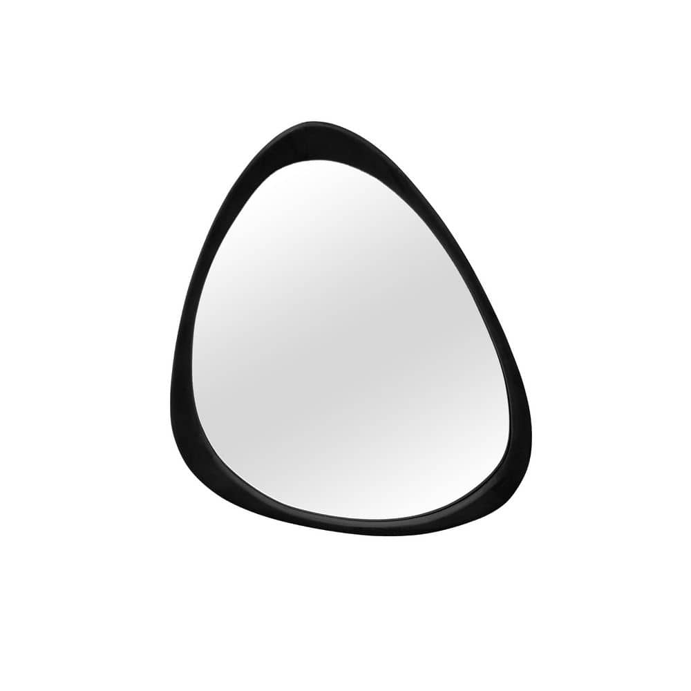 19 in. W x 24 in. H Asymmetrical Solid Natural Wood Frame Wall Mirror, Irregular Decorative Accent Vanity Mirror