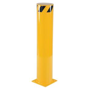 Vestil 48 in. x 6.5 in. Yellow Steel Pipe Safety Bollard BOL-48-6.5 ...