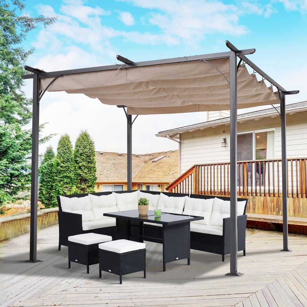 Have a question about Outsunny 7.5 ft. H Retractable Canopy Cover Steel ...