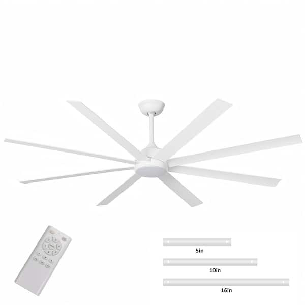 72 in. Indoor White 3 Durable ABS Fan Blades 6 Speeds Ceiling Fan with Reversible DC Motor and Remote Control