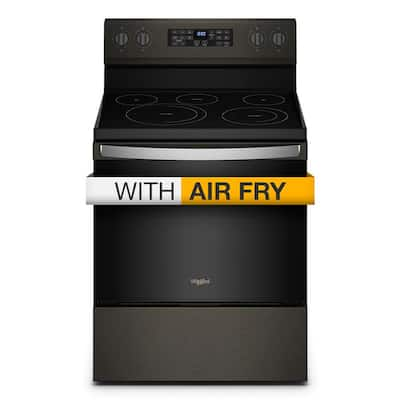 30 in. 5.3 cu. ft. Electric Range in Black Stainless Steel