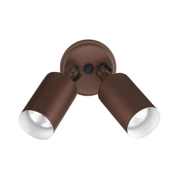 NICOR Double Bullet 50-Watt 2-Light Bronze Outdoor Wall Lantern Sconce