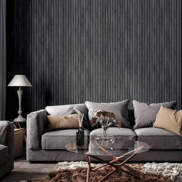 Herman Charcoal Wood Wallpaper