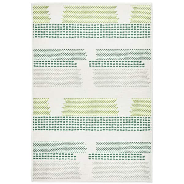 DASH & ALBERT Tread Lightly Machine Washable Green 8 ft. x 10 ft. Indoor Area Rug
