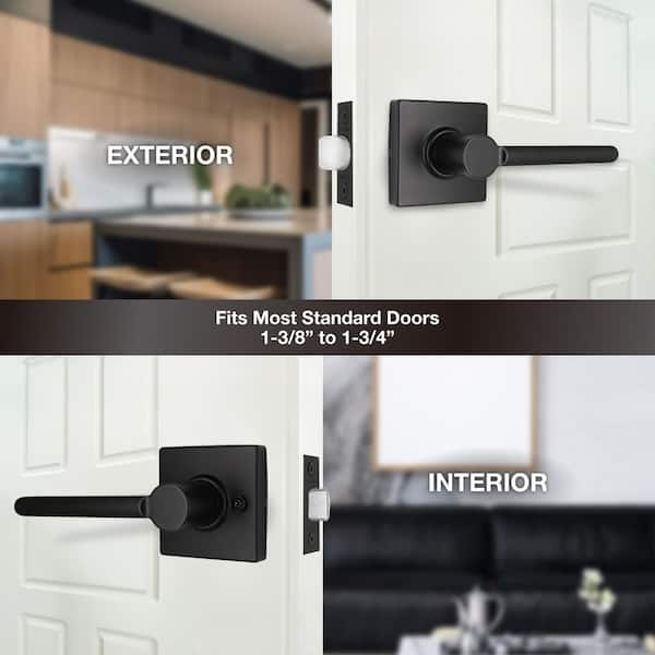 Defiant Tonebridge Matte Black Hall/Closet Door Handle with Square