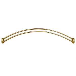 72 in. Rustproof Wall Mounted Aluminum Double Curved Shower Curtain Rod, Adjustable from 45 in. to 72 in., Gold