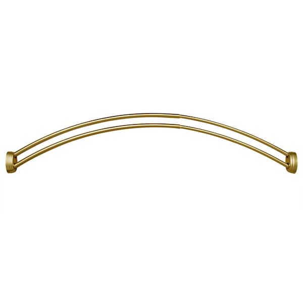 Utopia Alley 72 in. Rustproof Wall Mounted Aluminum Double Curved Shower Curtain Rod, Adjustable from 45 in. to 72 in., Gold