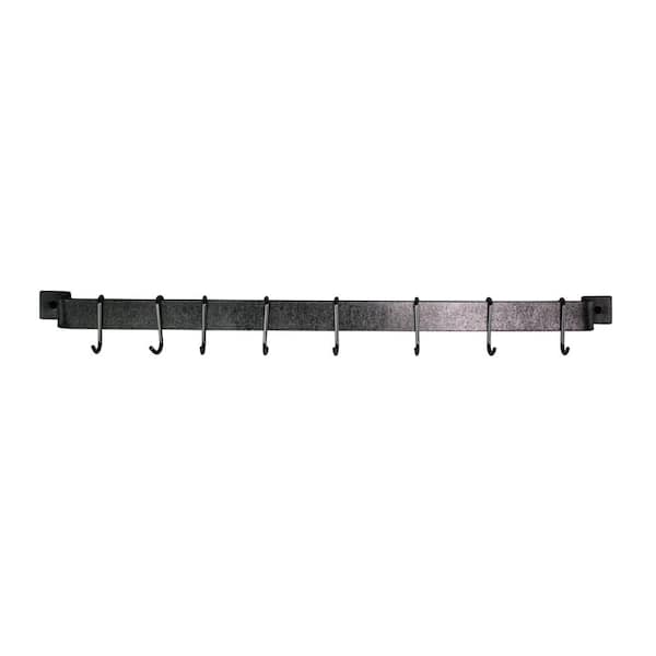 Enclume Handcrafted 30 in. Hammered Steel Easy Mount Wall Rack with 6-Hooks