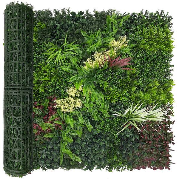 1 in. x 120 in Green Ivy Artificial Boxwood Hedge Panel Roll for