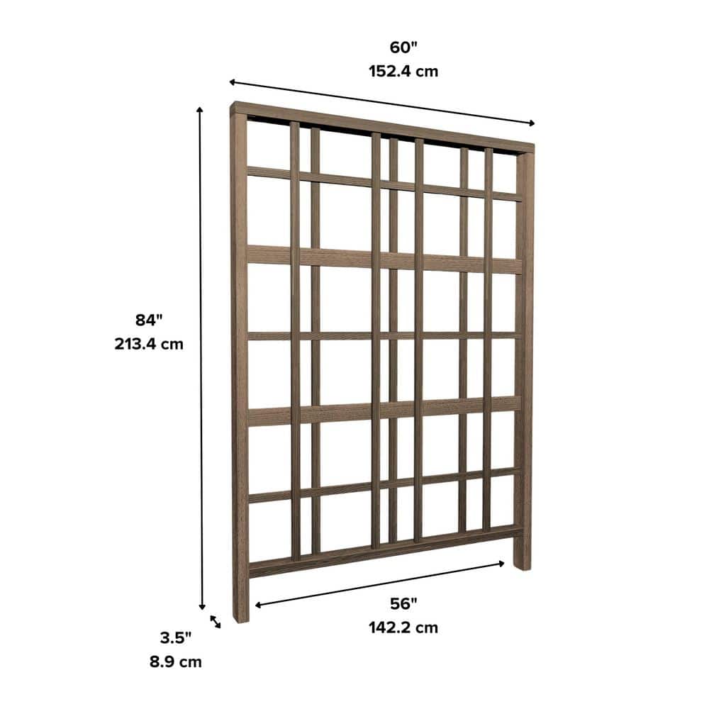 Espresso Brown 84'' H x 60'' W Modern Vinyl Garden Trellis
