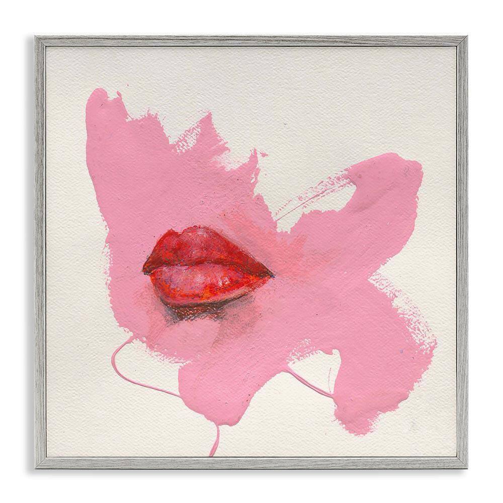 Red Lips on Pink by Daniel Houston Gray Framed People Giclee Art Print 17 in. x 17 in. price history on PriceWatchPro