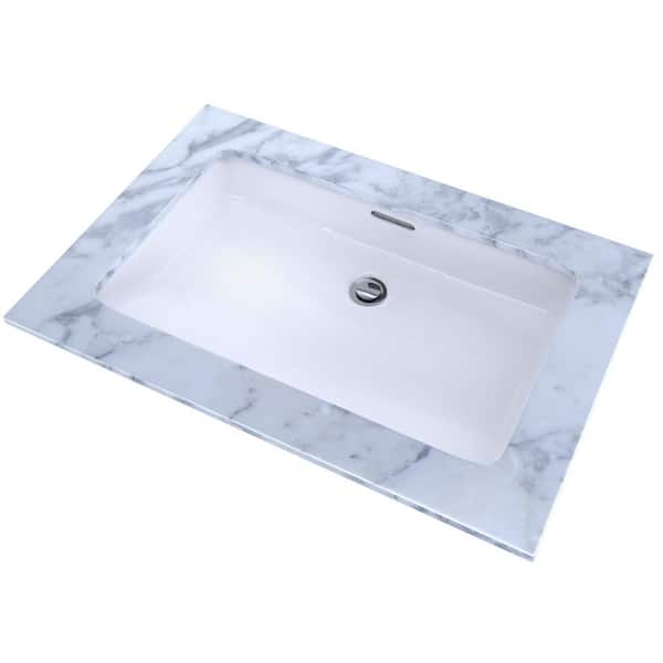 TOTO 21 in. Rectangular Undermount Bathroom Sink with CeFiONtect in Cotton White TOTO 21 in. Rectangular Undermount Bathroom Sink with CeFiONtect in Cotton White