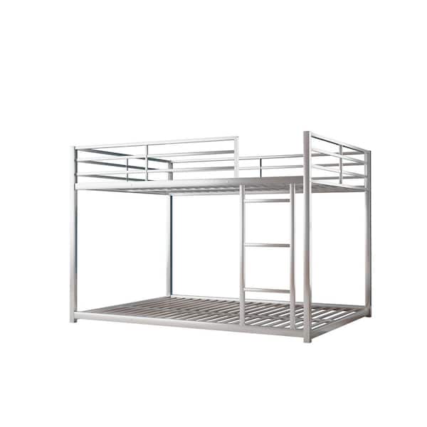 Z-joyee Metal White Full Bunk Bed with Ladder LY-MF285536AAK - The 