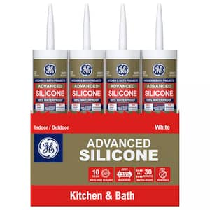 Advanced Silicone 2 Caulk 10.1 oz Kitchen and Bath Sealant White (12-pack)