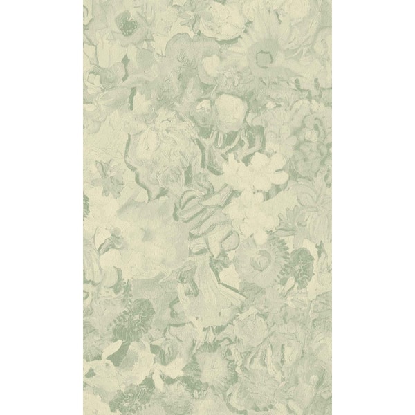 Walls Republic Green and White Abstract Water Color Floral Printed Non-Woven Paper Paste the Wall Textured Wallpaper 57 sq. ft.