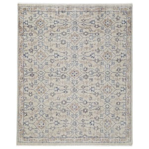 Brown 8 ft. x 10 ft. Rectangle Floral Wool, Cotton, Polyester Area Rug