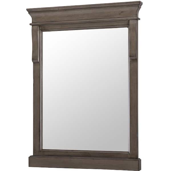 23.5 in. W x 32 in. H Framed Rectangular  Bathroom Vanity Mirror in Distressed Grey