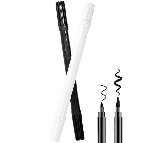 2 Pack Double-Sided Edible Marker Food Pens, Black and White Food-Grade Ink with Fine and Thick Tips