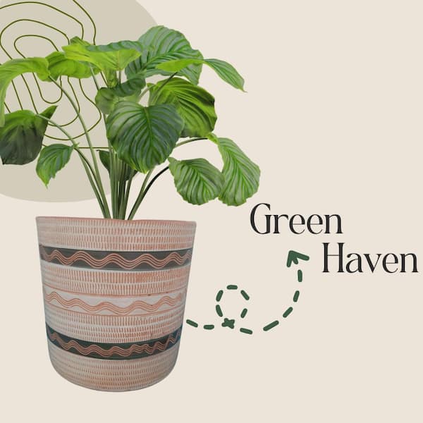 Extra Large Green Haven Terracotta Planter with Plate