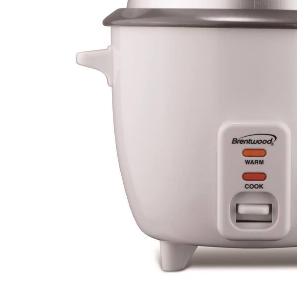 Brentwood® 10-Cup Rice Cooker and Steamer, White