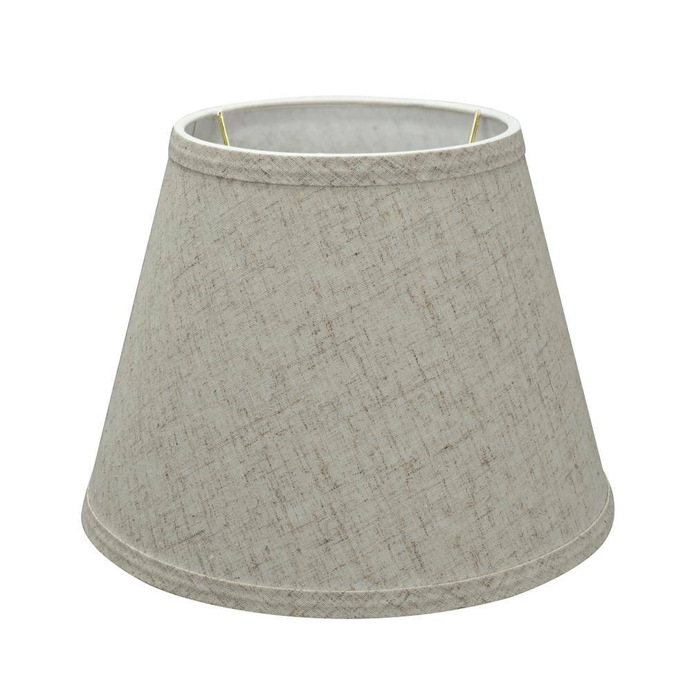 Beige Linen Barrel Empire Lamp Shade, 10" Wide