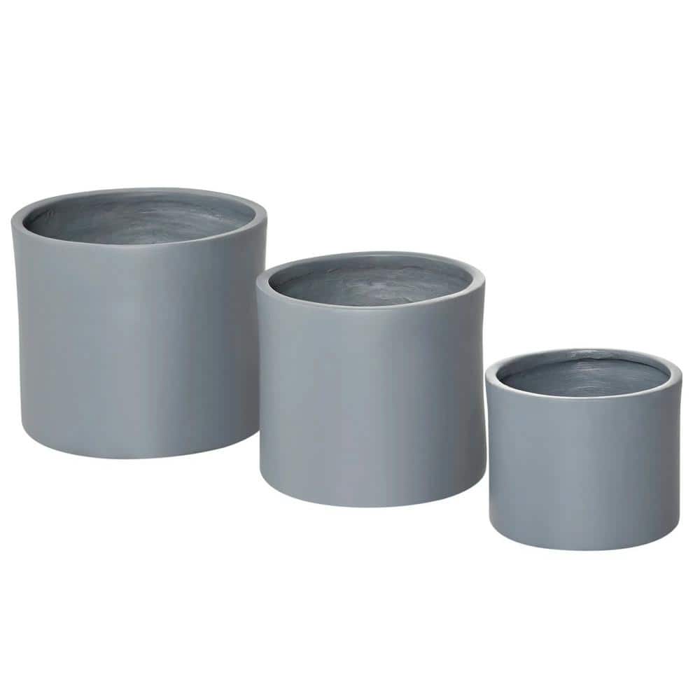 Ceramic Decorative Pots Set of 3 Outdoor Planter Set, 13/11.5/9 in. Outdoor