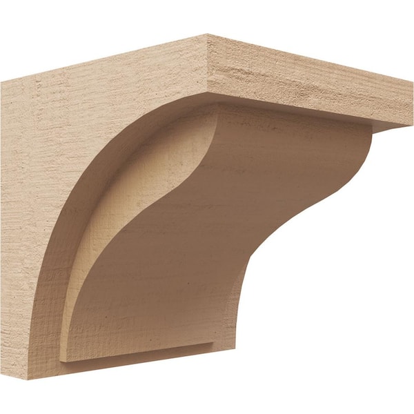 Ekena Millwork 8-in. x 8-in. x 8-in. Series 1 Wide Helena Rough Cedar Woodgrain Timberthane Polyurethane Corbel, Primed Tan