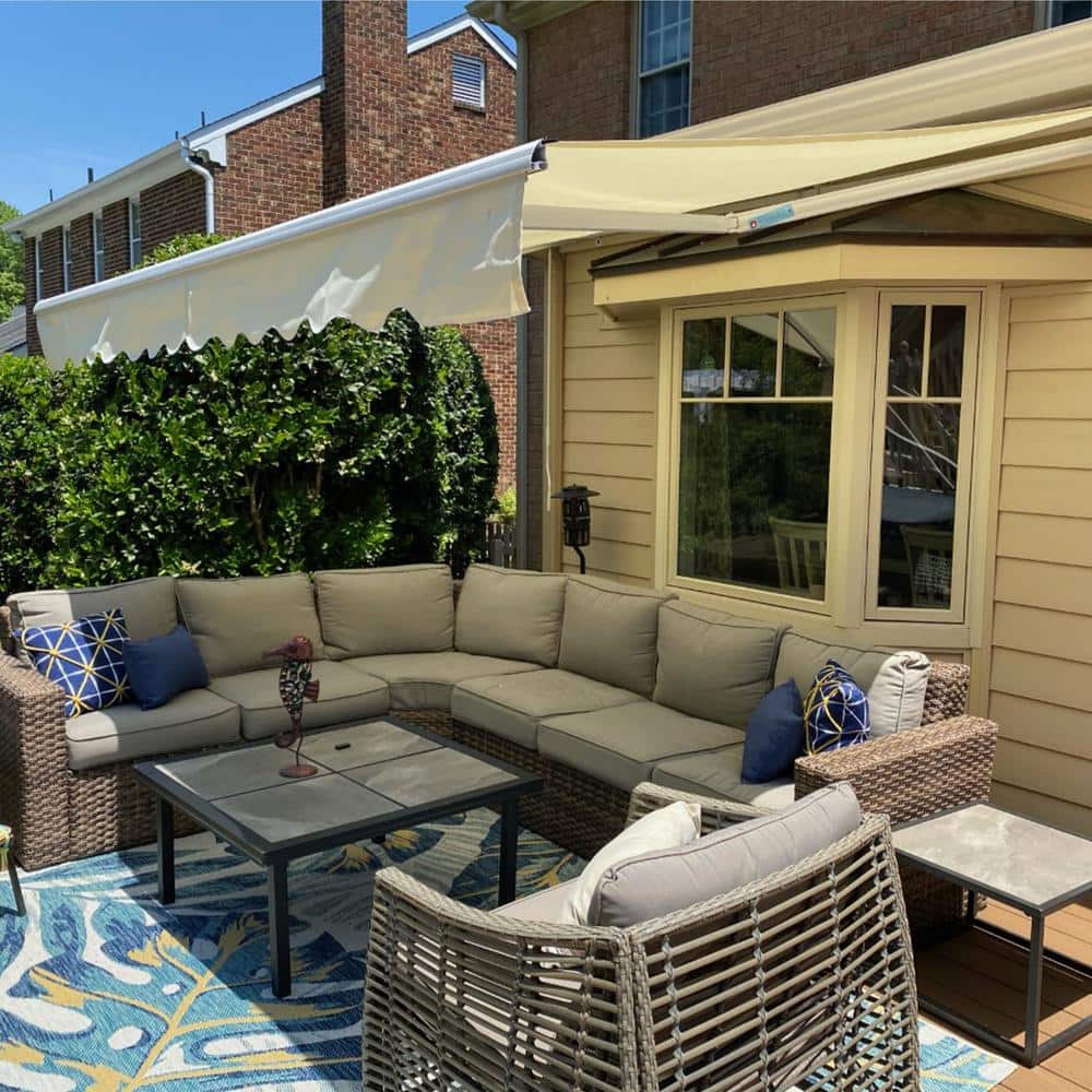 Ivory UV Resistant Retractable Awning Fabric Replacement