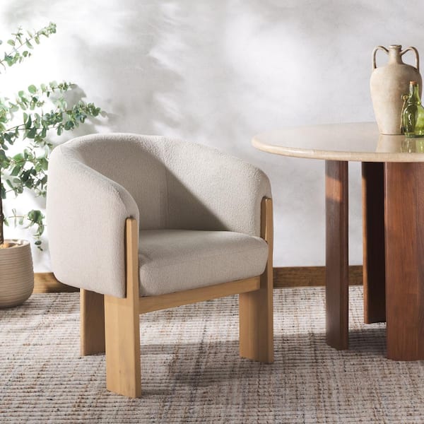 SAFAVIEH Lauricella Tan/Natural 18.9 in. Wood Dining Chair