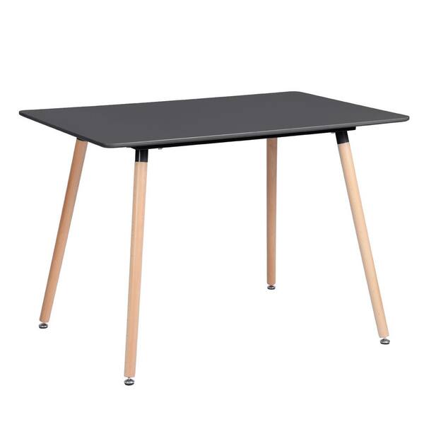 Homy Casa Rookie 43.3 in. Black Rectangular dining Table with Round ...