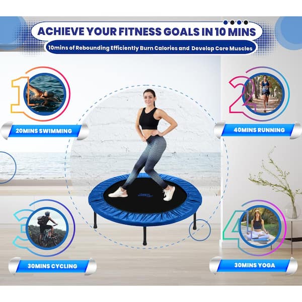 48'' Folding Fitness Trampoline Indoor Jumping Trampoline For Adults & Children 