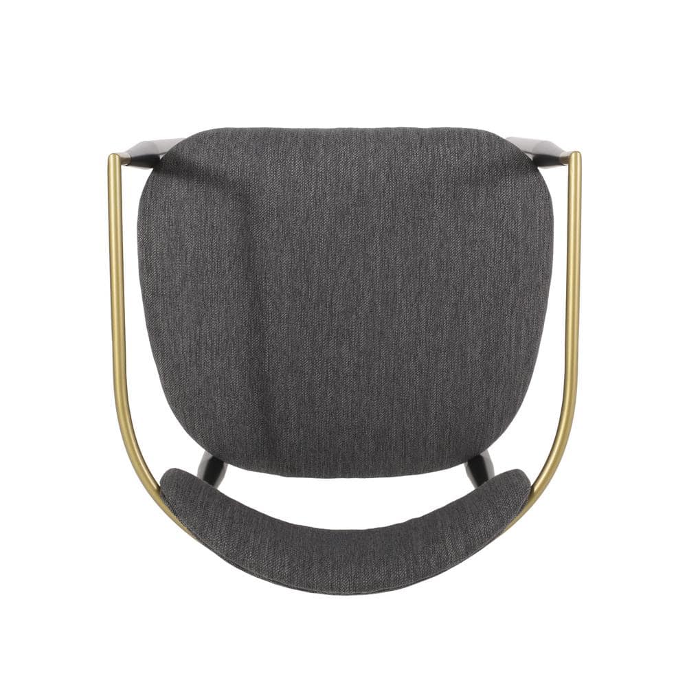 Boise Extra Tall Black Metal and Gray Upholstered Bar Stools, Set of 2