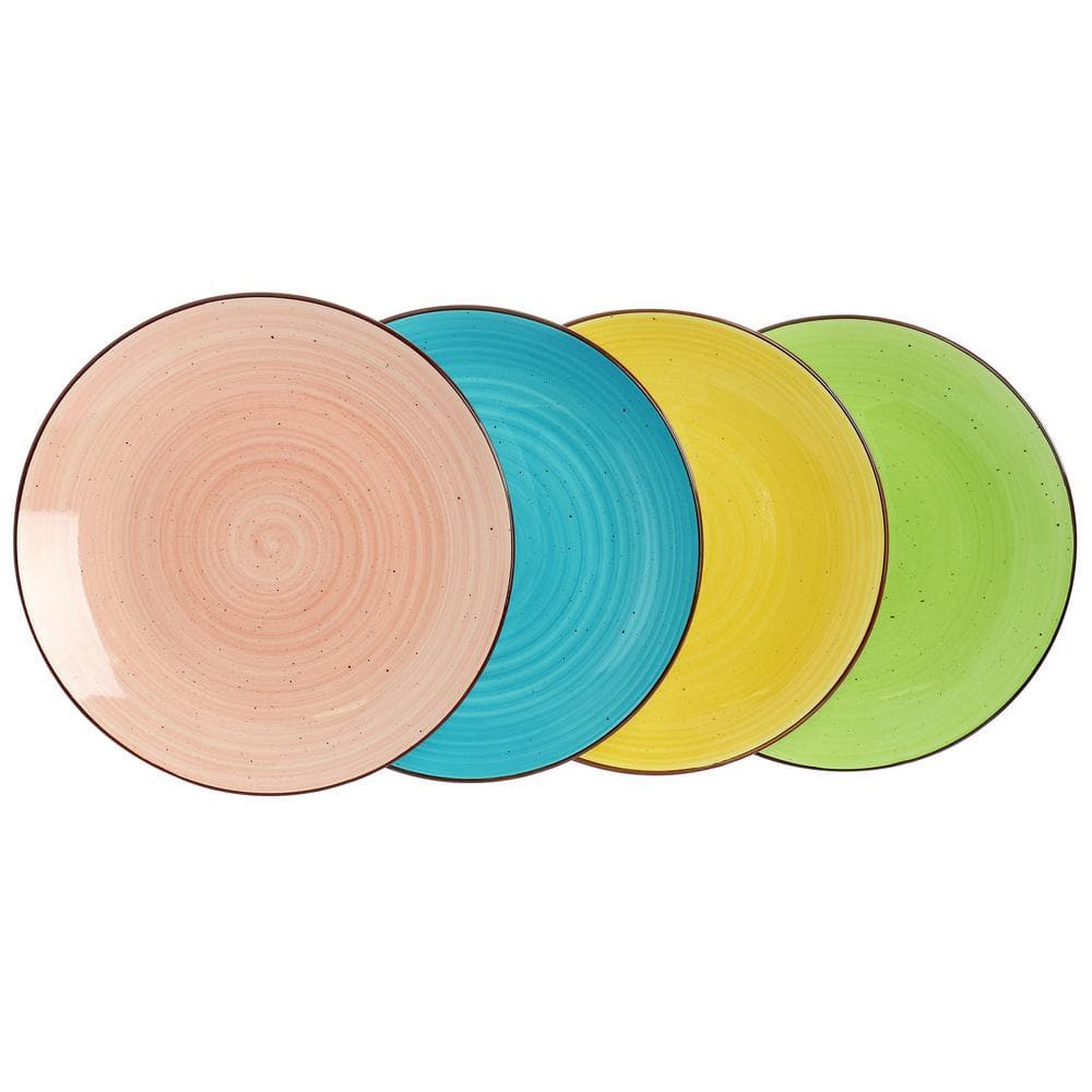 Hudson Assorted Colors Ceramic Dinnerware Set, Service for 4