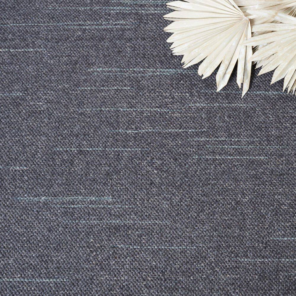 Handmade Dark Grey Wool 8' x 10' Flat Woven Area Rug