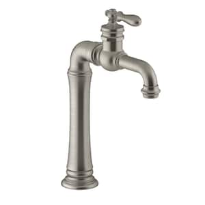 Artifacts Single Hole Single-Handle Bathroom Faucet with Straight Lever Handle in Vibrant Brushed Nickel