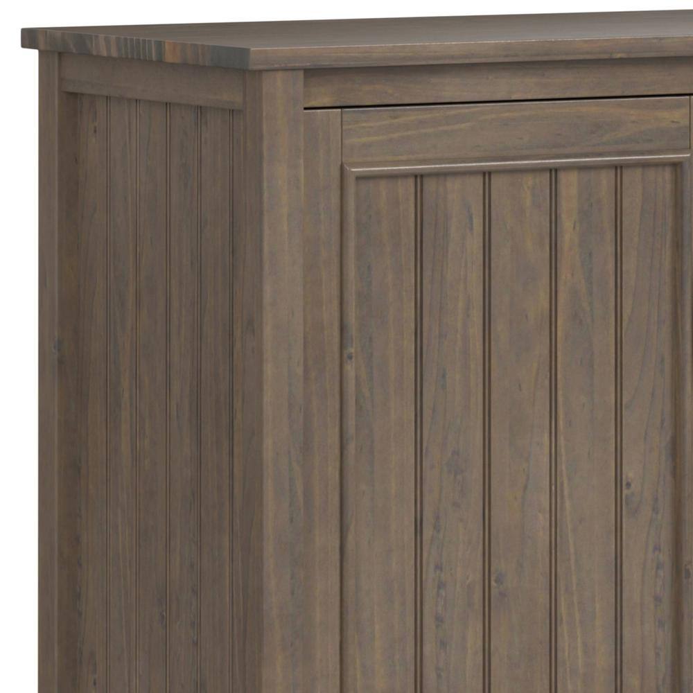 Lev 60'' Smoky Brown Solid Wood Adjustable Shelving Cabinet