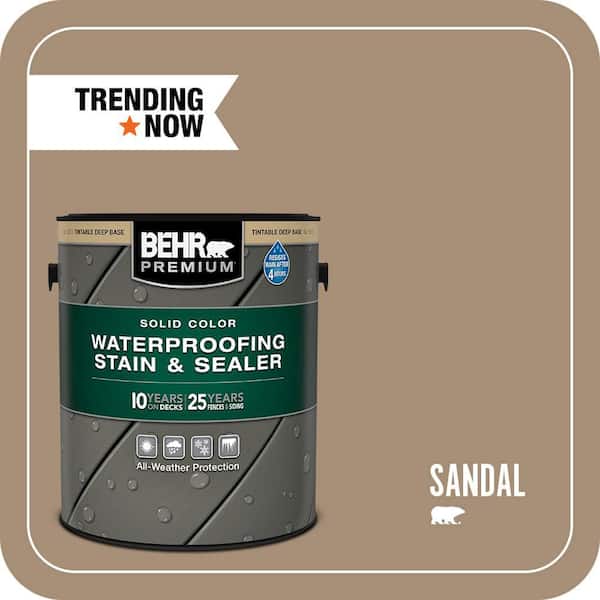 1 gal. #SC-121 Sandal Solid Color Waterproofing Exterior Wood Stain and Sealer