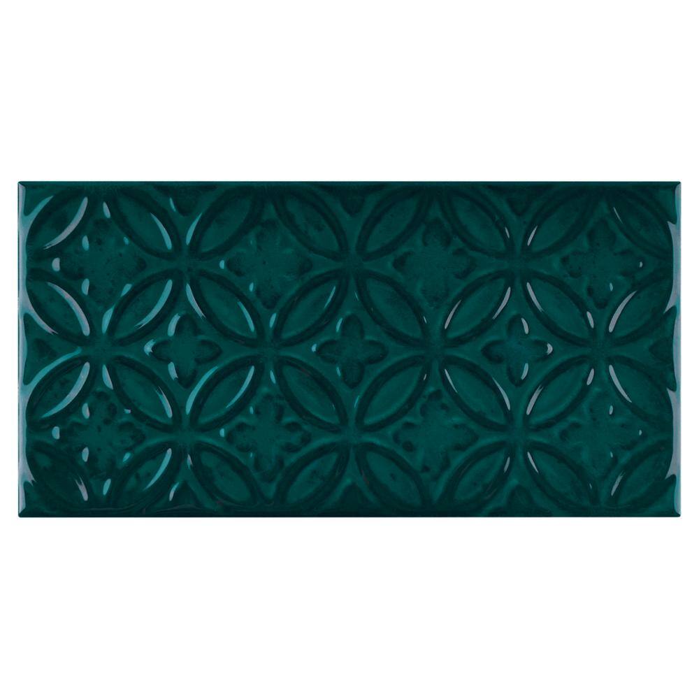 Zafiro Green Polished Ceramic Subway Wall Tile 5x10