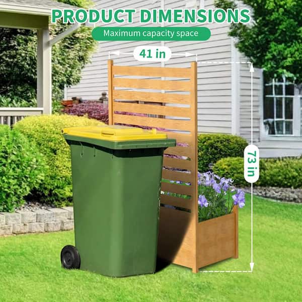 Privacy Screen Outdoor Privacy Fence Panels 41 in. W x 73 in. H Wood Decorative Fence with Planter Box, 1-Panel