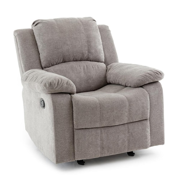 Unbranded Troy Ash Grey Microfiber Glider Recliner