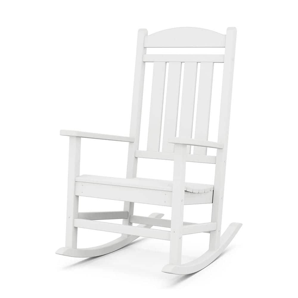 1-Pack Wood-Texture Outdoor Rocking Chair for Adults, All Weather Resistant Porch Rocker for Lawn Garden, White price history on PriceWatchPro