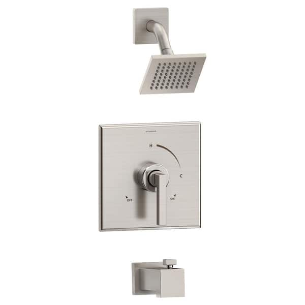 Symmons Duro Single Handle 1-Spray Tub and Shower Faucet Trim in Satin Nickel - 1.5 GPM (Valve not Included)