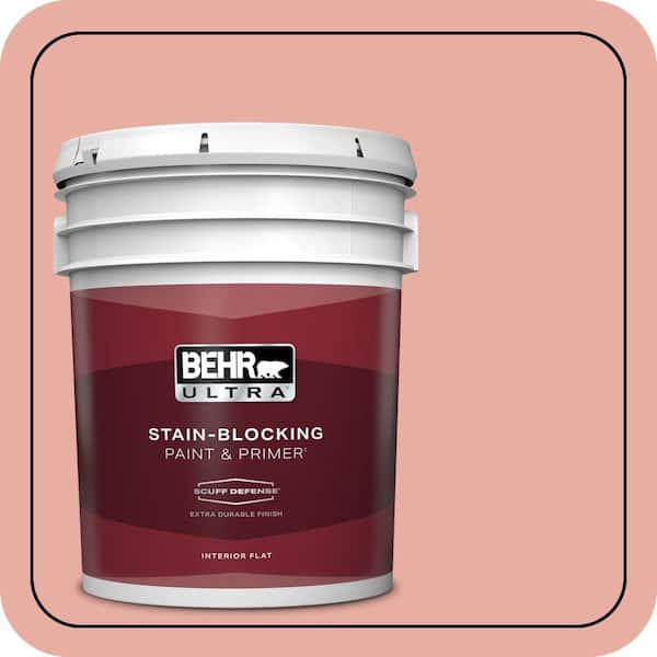 BEHR ULTRA 5 gal. #180C-3 Rose Linen Extra Durable Flat Interior Paint & Primer